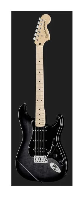 Squier Affinity Strat FM HSSBB, curve del body viste dall'alto
