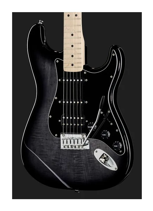 Squier Affinity Strat FM HSSBB, manico e tastiera visti di lato