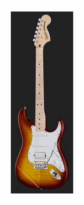 Squier Affinity Strat FMT HSS SS, corpo e verniciatura in primo piano