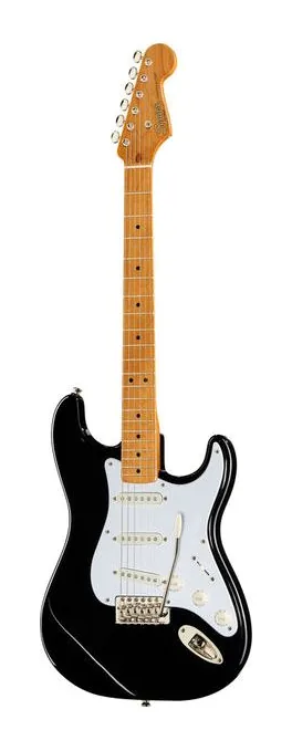 Squier CV 50s Strat MN BK fotografato frontalmente