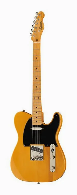 Squier CV 50s Tele MN BB inquadrato di fronte su sfondo neutro
