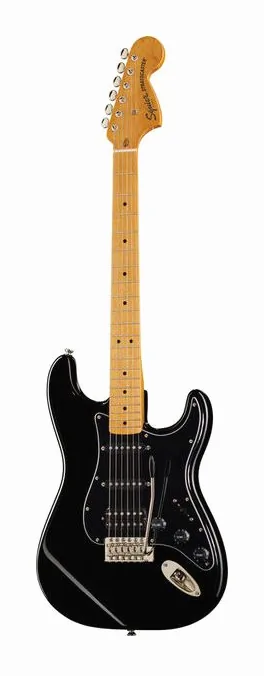 Squier CV 70s Strat HSS MN BLK visto di fronte