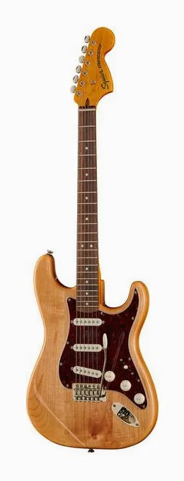 Squier CV 70s Strat LRL NAT fotografato frontalmente