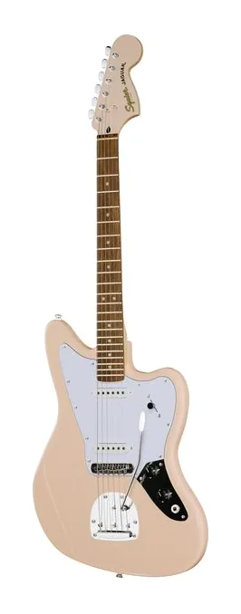 Squier LTD Affinity Jaguar LRL SHP inquadrato di fronte su sfondo neutro
