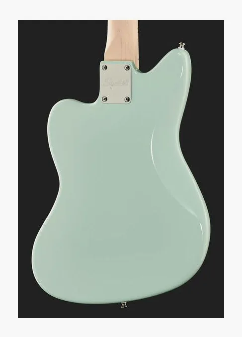 Squier Mini Jazzmaster MN SFG, corpo e verniciatura in primo piano