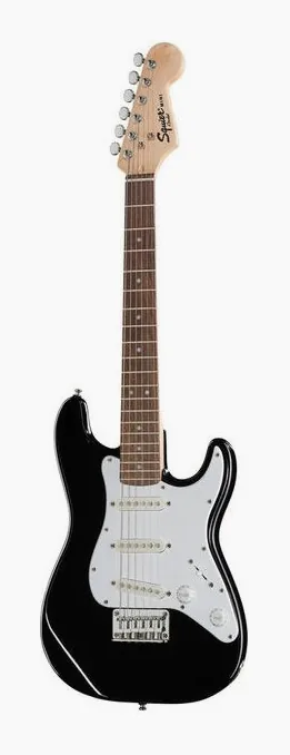 Squier Mini Strat V2 BK IL visto di fronte