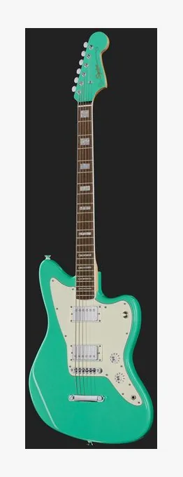 Squier Paranormal Jazzm Baritone SFG, manico e tastiera visti di lato