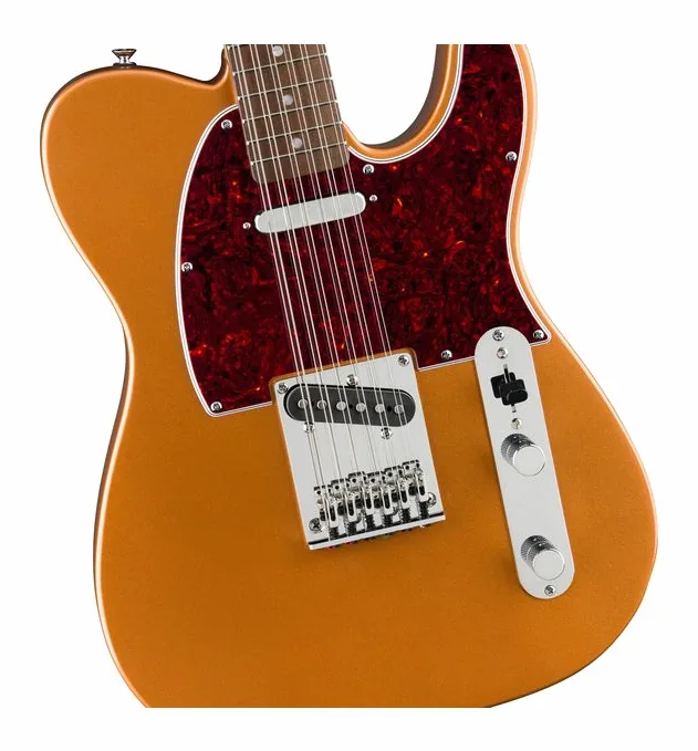 Squier Paranormal Troy V Leeuwen Tele, curve del body viste dall'alto