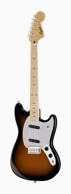 Squier Sonic Mustang MN 2TSB in primo piano frontale