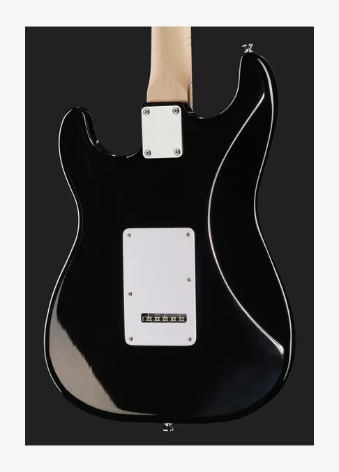 Squier Sonic Strat MN Black, curve del body viste dall'alto