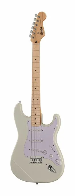 Squier Sonic Strat HT Arctic White fotografato frontalmente