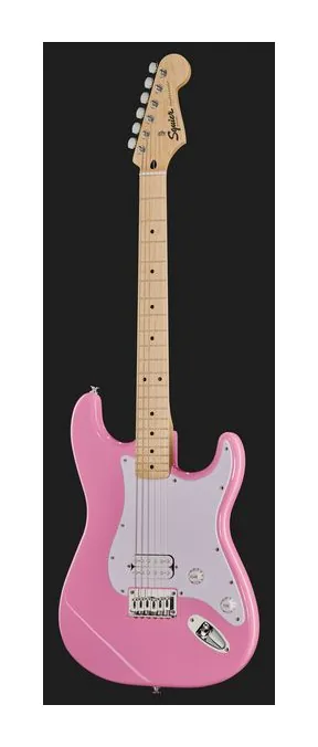 Squier Sonic Strat HT H Flash Pink, profilo laterale del corpo