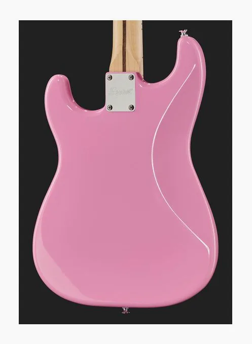 Squier Sonic Strat HT H Flash Pink, capotasto e prime posizioni della tastiera