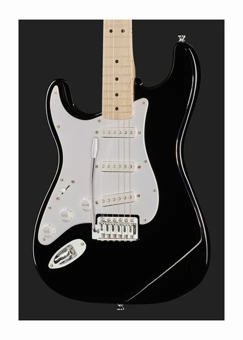 Squier Sonic Strat MN LH Black, paletta con meccaniche e logo