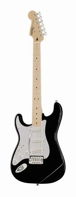 Squier Sonic Strat MN LH Black visto di fronte