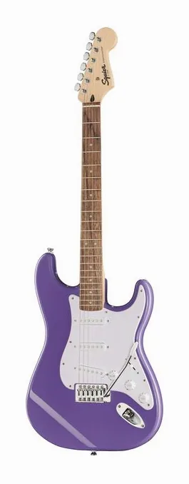 Squier Sonic Strat LRL Ultraviolet visto di fronte