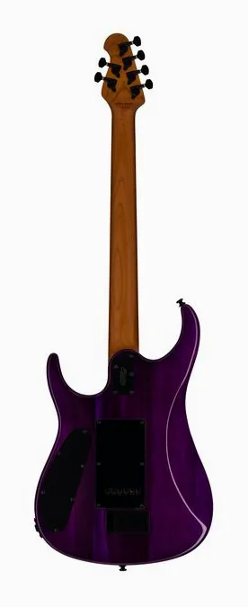 Sterling by Music Man JP150DFM Purple Nebula, corpo e verniciatura in primo piano