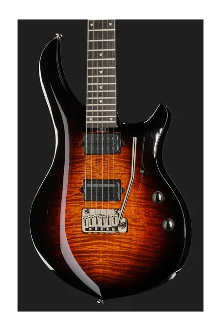 Sterling by Music Man Majesty 200XFM Tiger Eye, pickup e manopole dei controlli