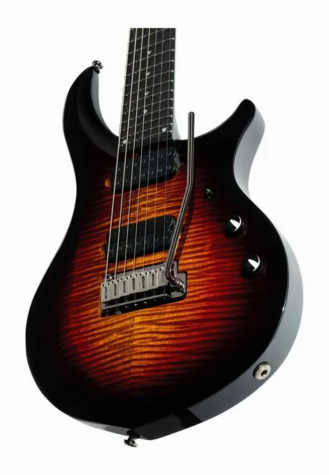Sterling by Music Man Majesty 207XFM Tiger Eye, curve del body viste dall'alto