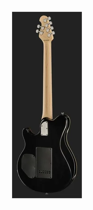 Sterling by Music Man S.U.B. Axis AX3 Trans Black, paletta con meccaniche e logo