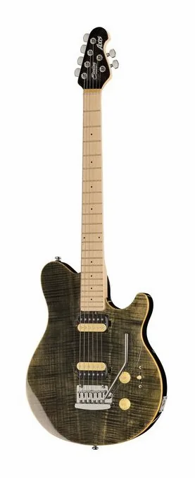 Sterling by Music Man S.U.B. Axis AX3 Trans Black fotografato frontalmente