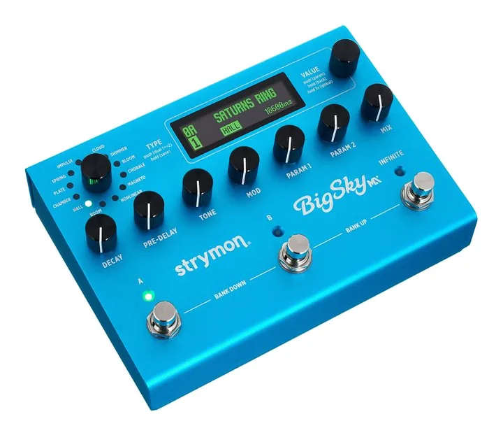 Strymon Big Sky MX Dual Engine Reverb, manopole viste dall'alto