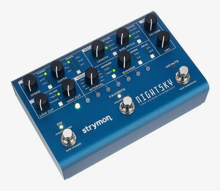 Strymon Nightsky Reverb, manopole viste dall'alto