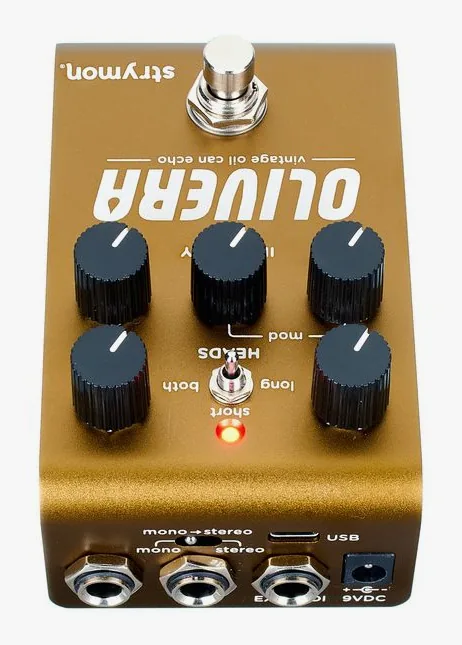 Strymon Olivera Delay, connettori sul retro dell'unita
