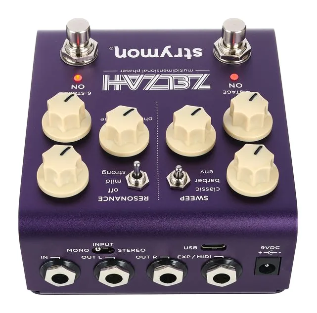Strymon ZelZah Dual Phaser, led e interruttore a pedale