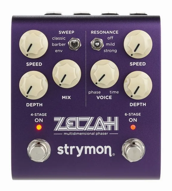 Strymon ZelZah Dual Phaser, grafica del pannello superiore