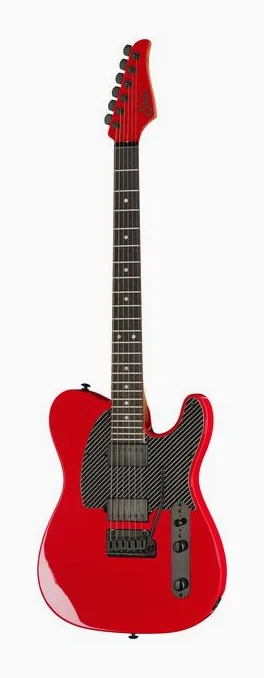 Suhr Andy Wood 10th Anniv T Rosso in primo piano frontale