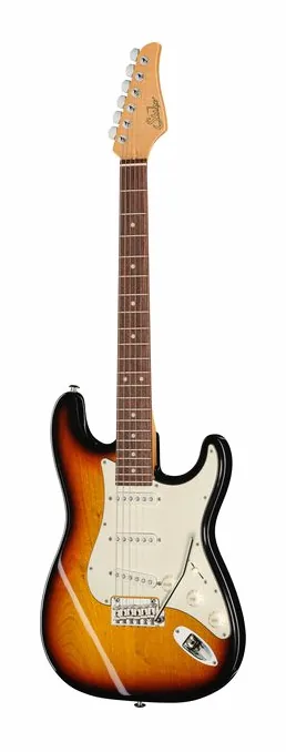 Suhr Classic S Antique SSS RW 3TB inquadrato di fronte su sfondo neutro