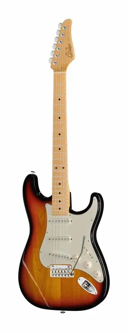 Suhr Classic S Antique SSS MN 3TB inquadrato di fronte su sfondo neutro