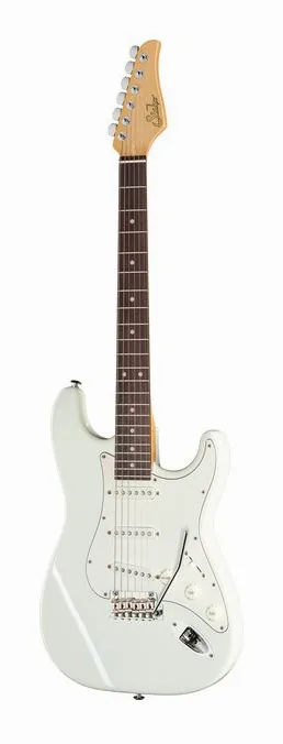 Suhr Classic S Antique SSS RW OWT inquadrato di fronte su sfondo neutro