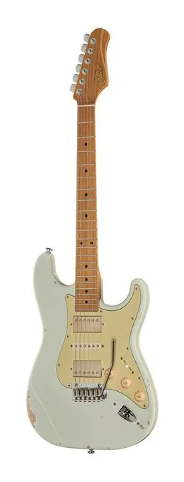 Suhr Ian Thornley Classic S SW inquadrato di fronte su sfondo neutro