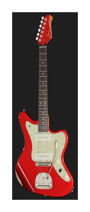 Suhr JM Antique Funk LE Candy Apple, corpo e verniciatura in primo piano