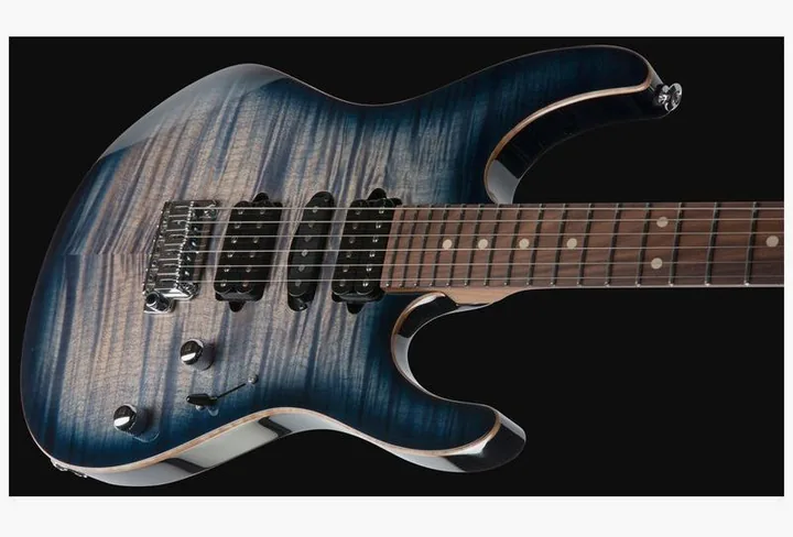 Suhr Modern Plus HSH PF TWBB, manico e tastiera visti di lato
