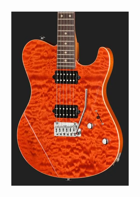 Suhr Oso Custom Orange Stain, manico e tastiera visti di lato
