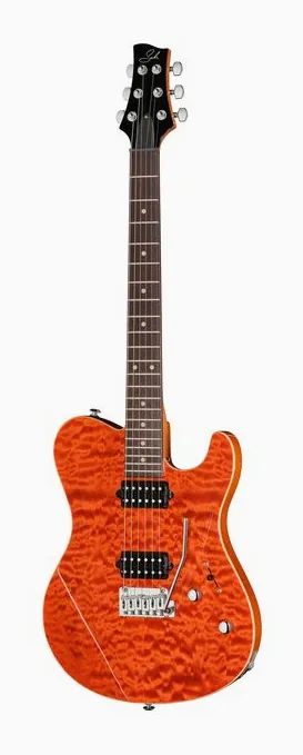 Suhr Oso Custom Orange Stain visto di fronte