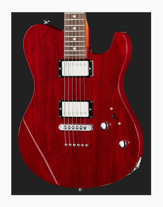 Suhr Oso Trans Red, manico e tastiera visti di lato