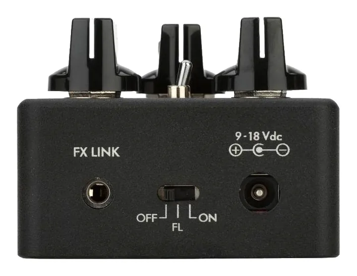 Suhr Riot Distortion Pedal Black, grafica del pannello superiore