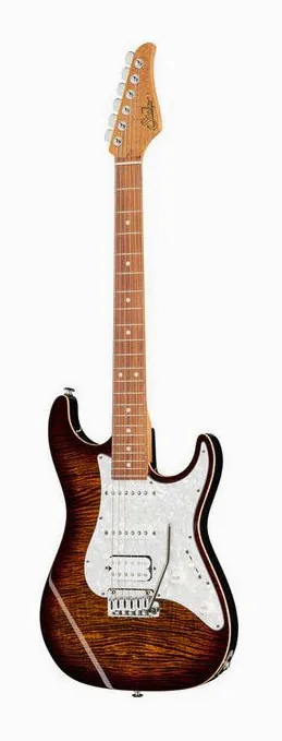 Suhr Standard Plus HSS PF BB inquadrato di fronte su sfondo neutro