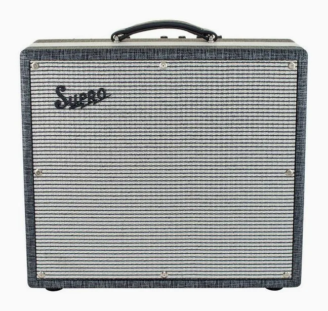 Supro 1695T Black Magick, logo e finiture del pannello frontale