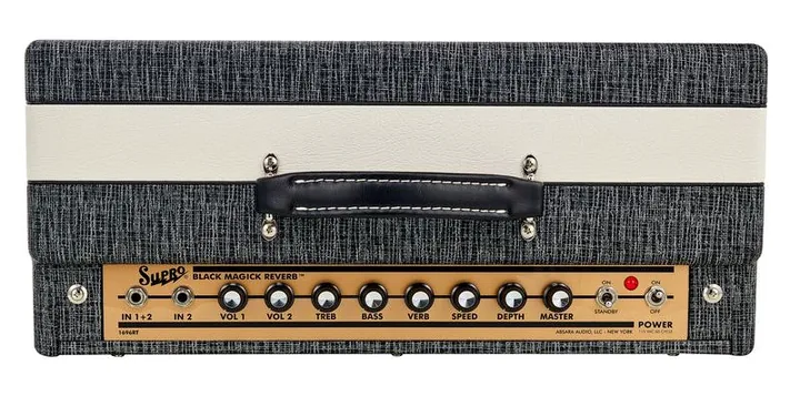 Supro 1696RT Black Magick Rev Combo, manopole e selettore dei canali