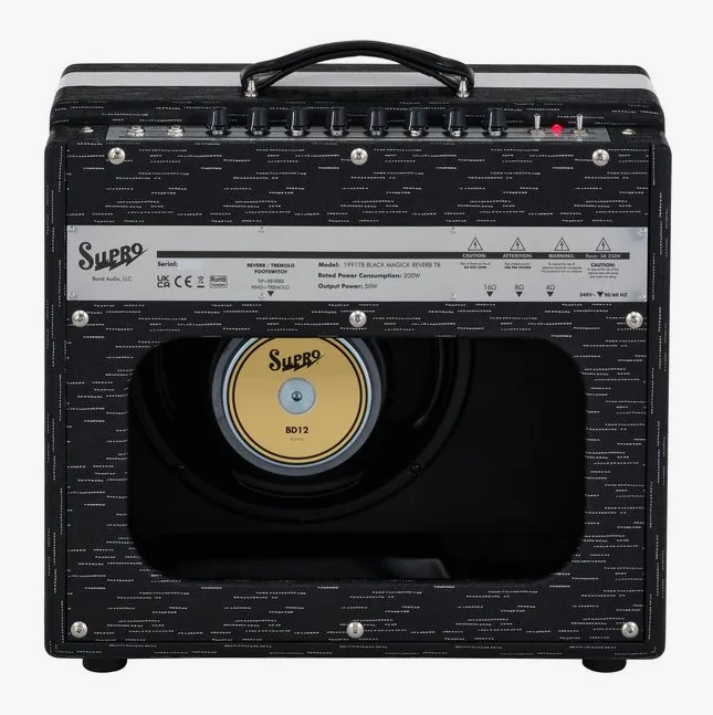 Supro Black Magick Reverb TB, manopole e selettore dei canali
