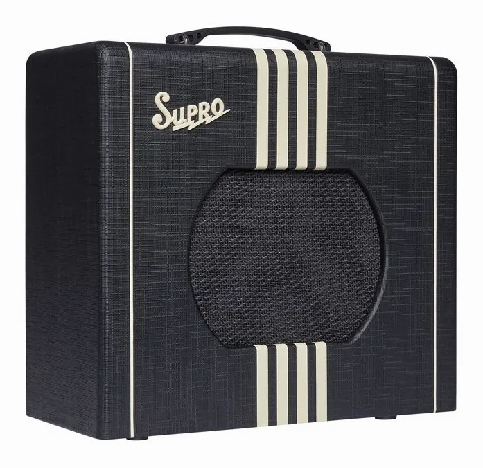 Supro Delta King 10 Black & Cream, vista laterale del cabinet