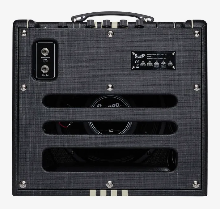 Supro Delta King 10 Black & Cream, manopole e selettore dei canali