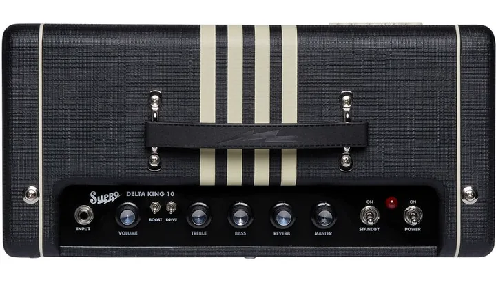 Supro Delta King 10 Black & Cream, manopole e selettore dei canali