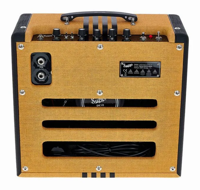 Supro Delta King 10 Combo TB V2, logo e finiture del pannello frontale