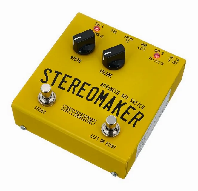 Surfy Industries Stereomaker ABY Switch inquadrato di fronte su sfondo neutro